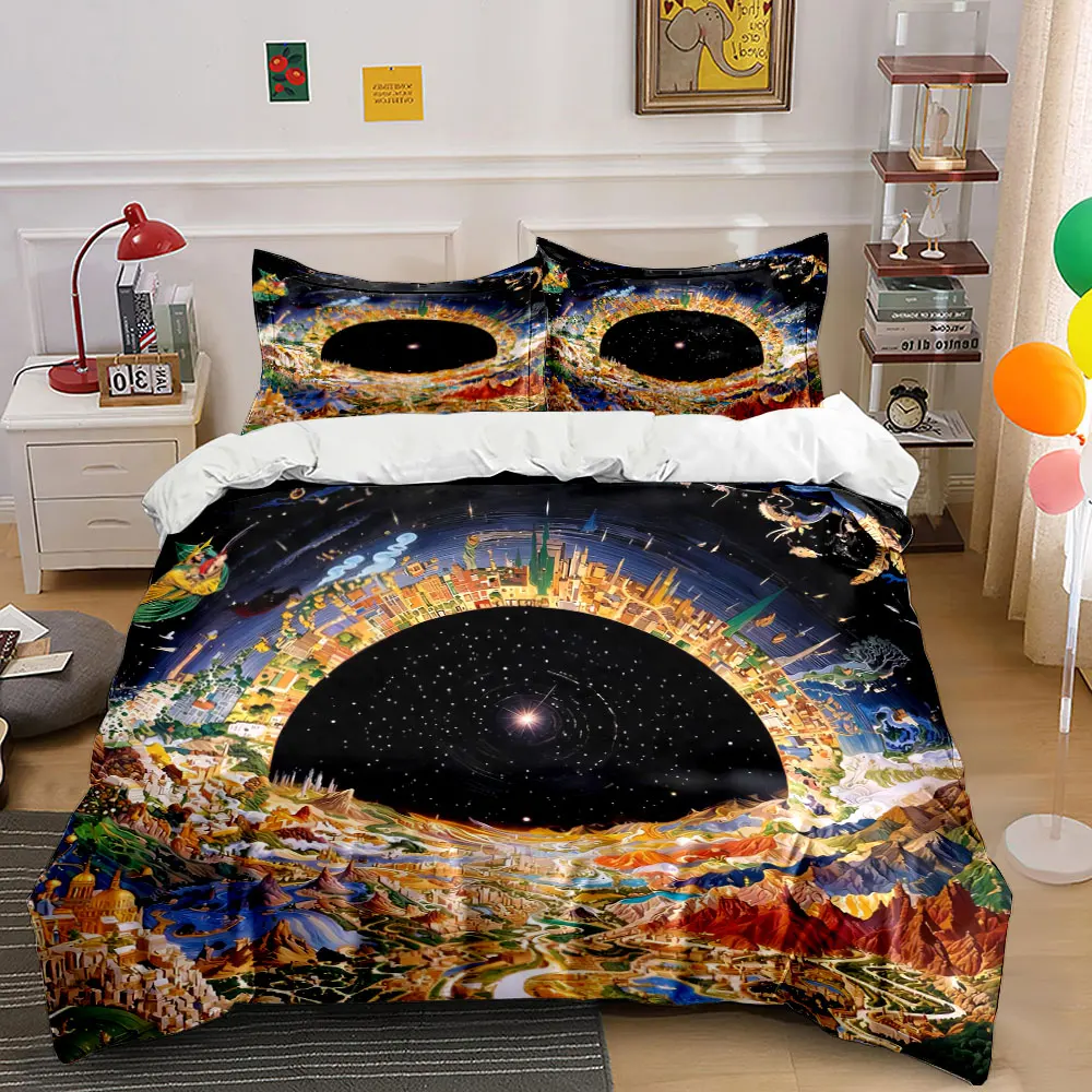 Fantasy Landscape Art Decoration Set Bedding Set with 1 Duvet Cover 2 Pillowcases Single Double King Queen, Gift
