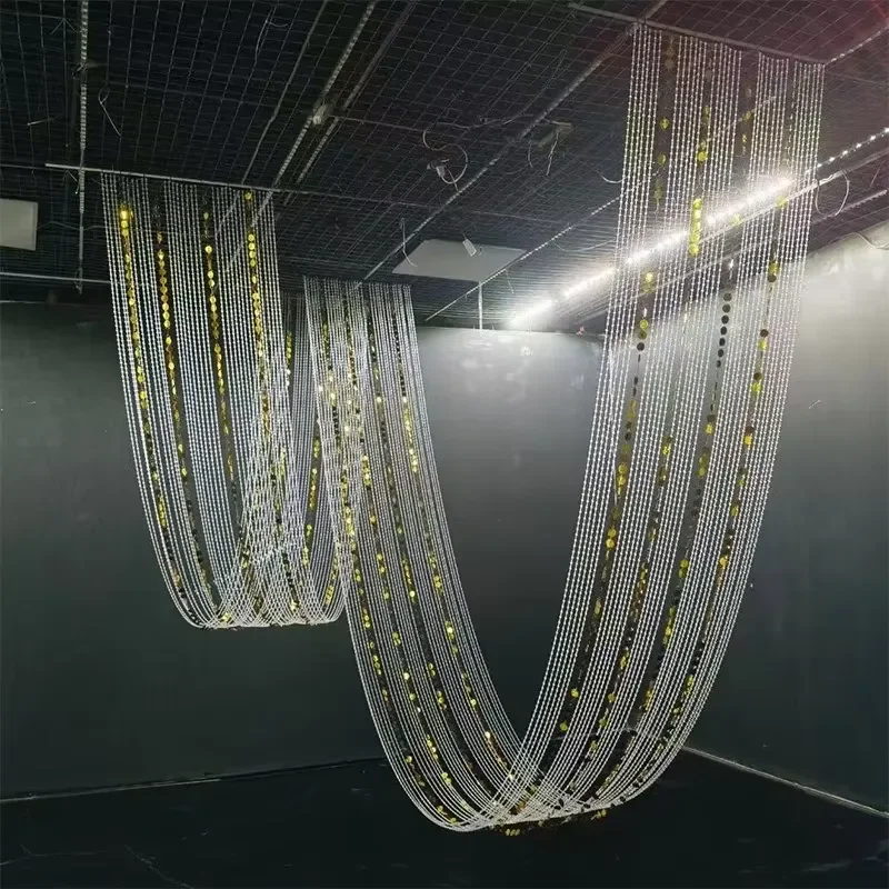 Modern Clear Acrylic Beads Curtain Wedding Home Hotel Decor New Arrival Stage Ceiling Chain Hanging Props IMUWEN Model