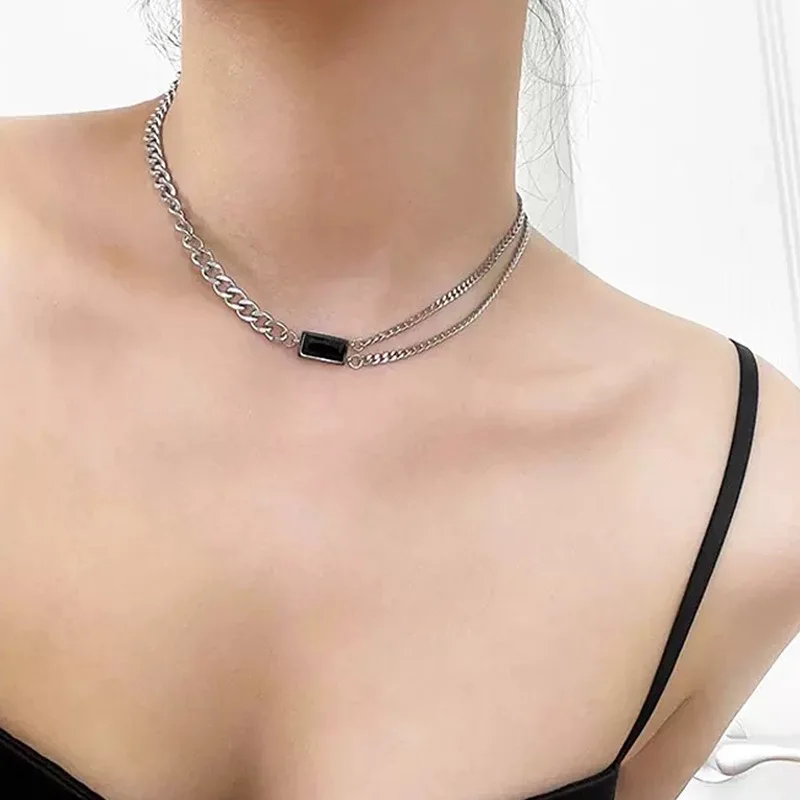 925 Sterling Silver Neck Cuba Chain Female Necklaces Women Luxury Quality Jewelry Exquisite Elegant Accessories Argent 925