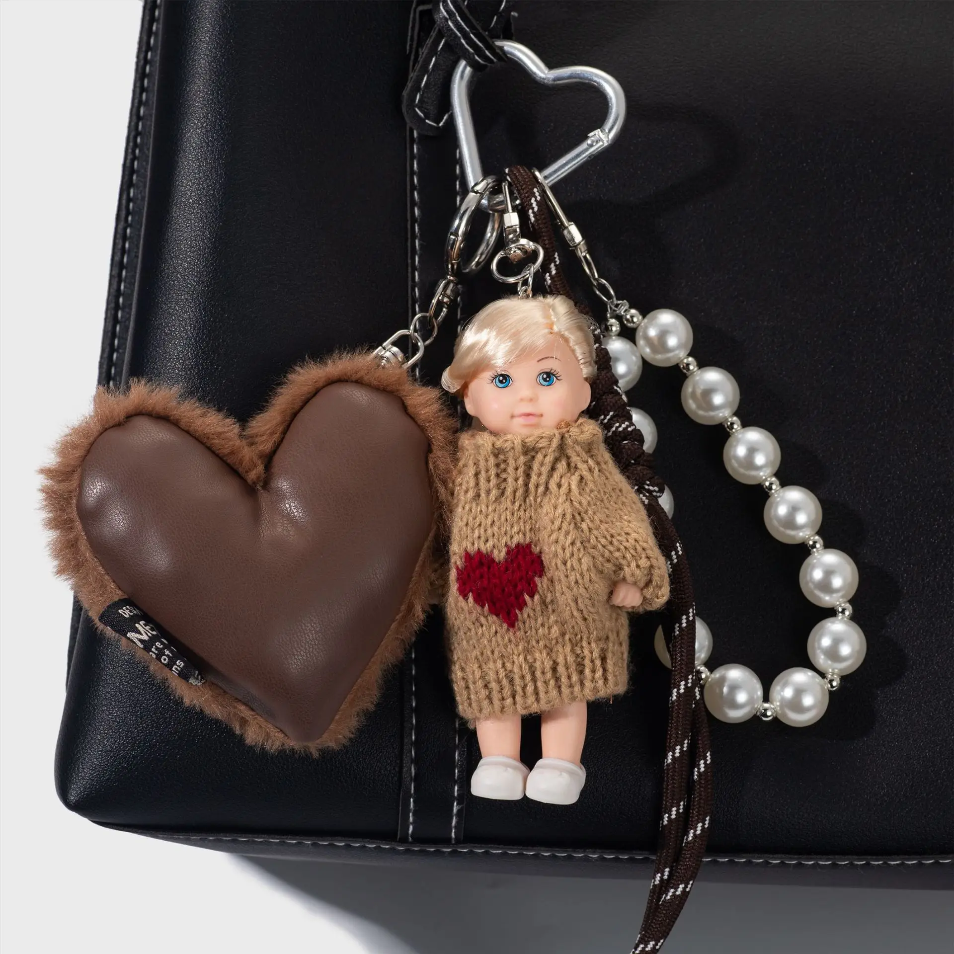 Ins Korean Version Sweet Cute Face Princess Doll Keychain Exquisite Love Accessories Backpack Decor Pendant Keychain Gifts