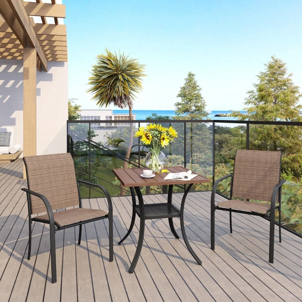 

Small Square Outdoor Patio Table, All Weather Metal Outdoor Dining Table for Lawn Garden, 27.5x 27.5 Patio Table for Outside.