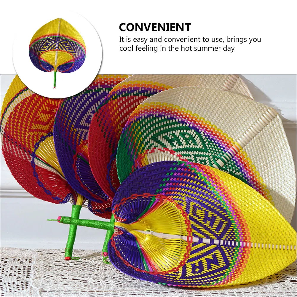 

Bamboo H woven Fans Durable Summer Mosquito Repellent Peach Shape Decorative Item Living Room Bedroom Office Dancing Props Home
