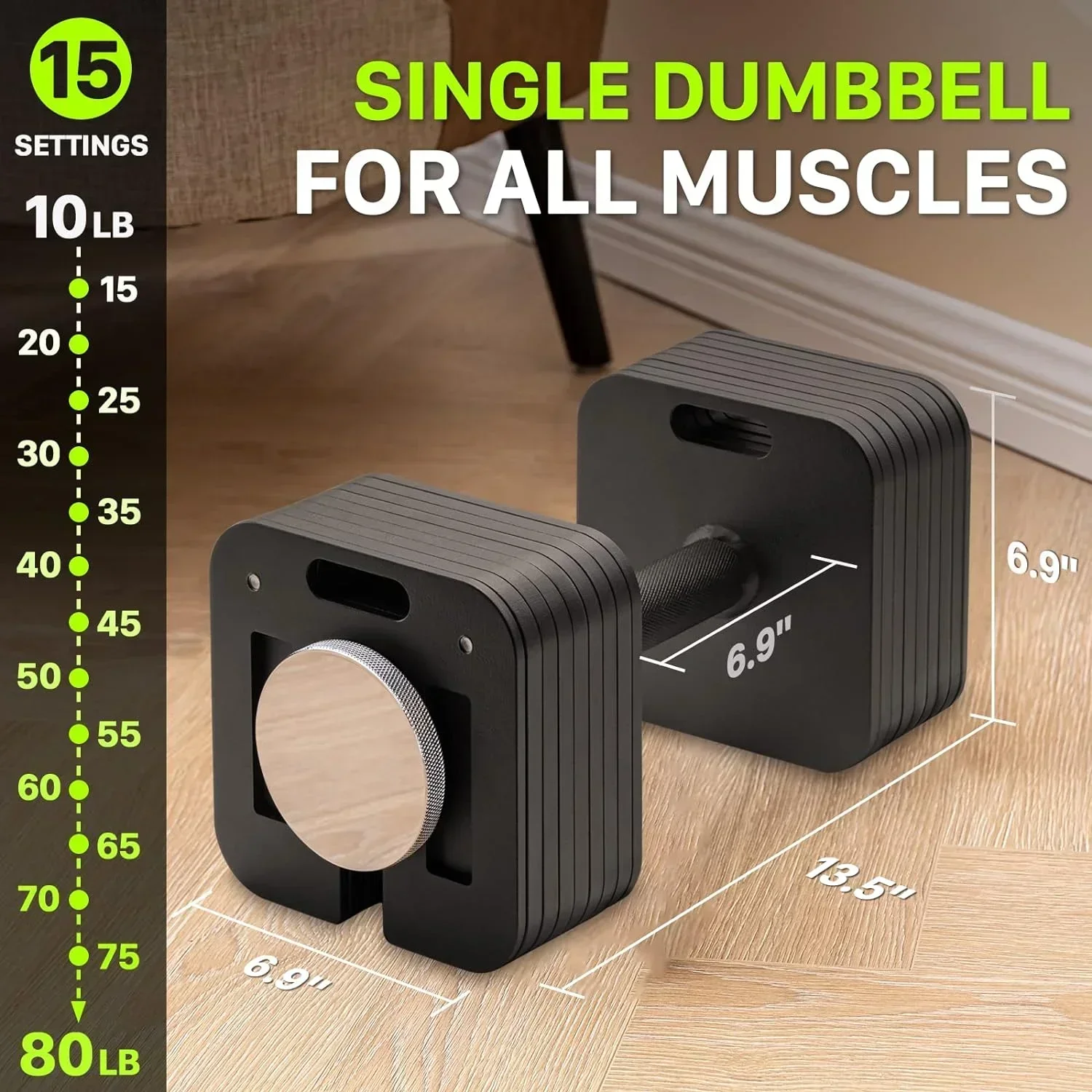 Pair of Adjustable Dumbbells 20kg-100kg 2kg Increments Quick-Lock Square Weight set for Home Gym Fitness