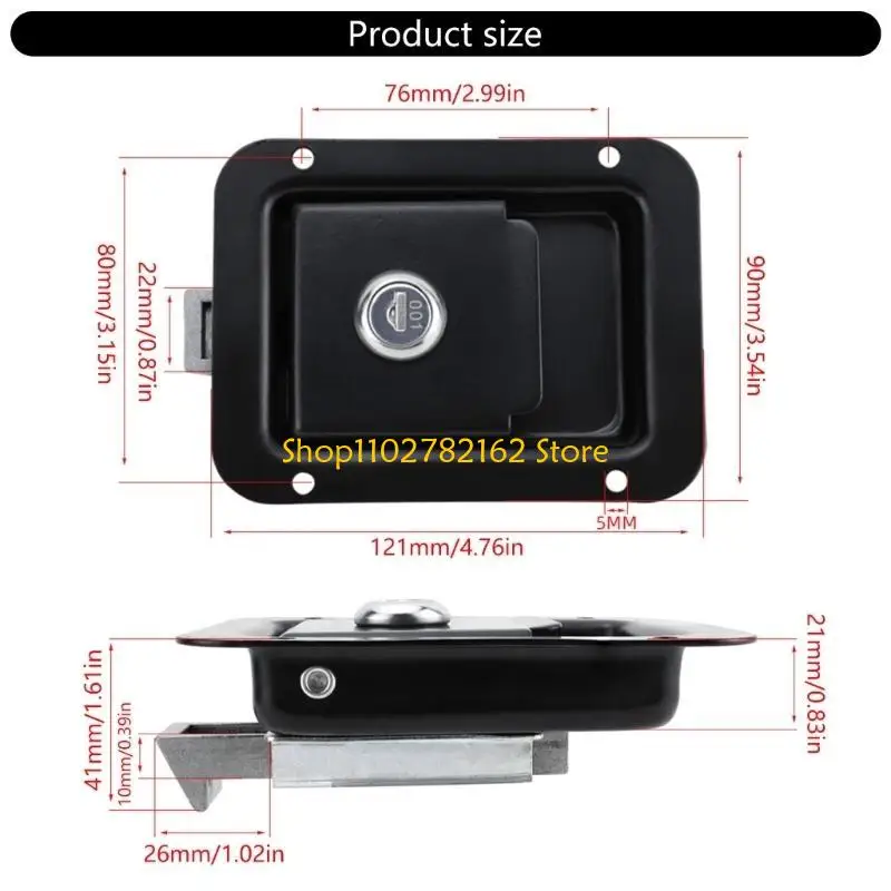 547B قفل الباب المعدني مقبض الدخول المزالج قفل استبدال قفل مقطورة مقاوم للماء قابل للتعديل للمقطورة والمعدات الخارجية #6