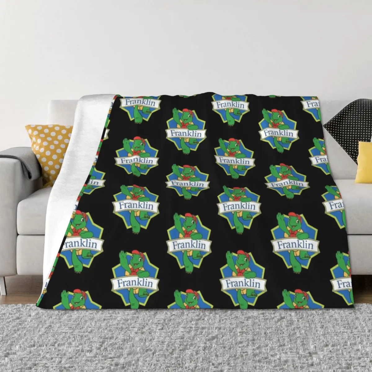 

Franklin The Turtle Throw Blanket Beautifuls bed plaid Luxury christmas gifts Blankets