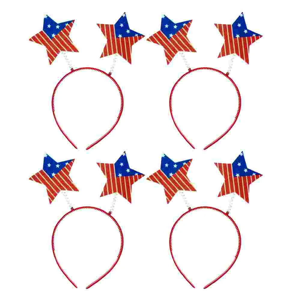 4 Pcs National Flag Day Headpiece Headband Wear Glasses Hoop Hair Bands Independence Kids Hairband