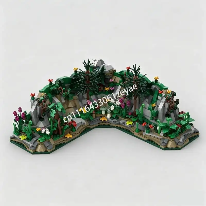 849PCS Rocky Slope Landscape MOC Custom Building Blocks Model DIY Creative Architecture Assembly Educational Toy Collection Gift