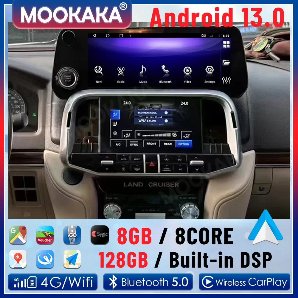 Android 13 Carplay Car Radio For Lexus Land Cruiser 300 LC300 2022 2023 GPS Navi Stereo Video Audio Multimedia Screen Head Unit