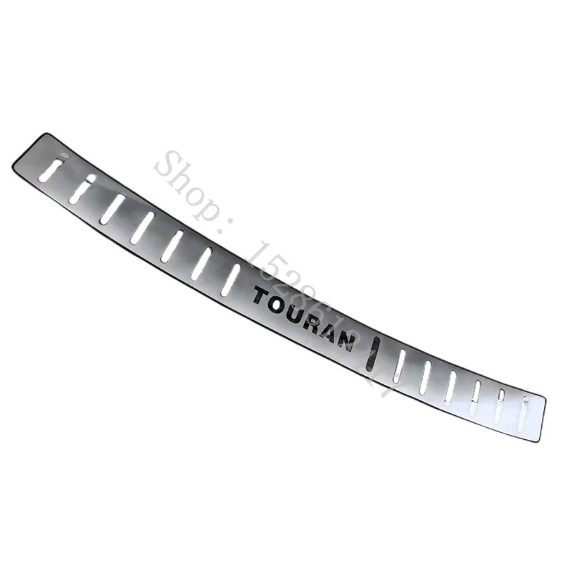 For VW Volkswagen Touran 2016 2017~2024 accessories Rear Door Bumper Protector sill plate Protector Sill Rear boot guard Trim view 3