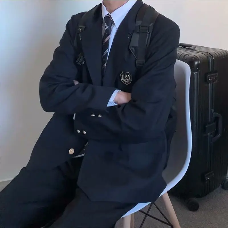 Men's aduation Suit Jaet Small Western Sle orm Set Japanese Retro JK Student Class orm One Whole Set
