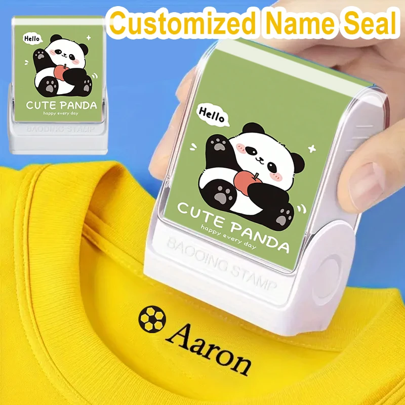 Customized children's name stamp,personalized waterproof stamp for clothing,Men's and women's personalized ink pad stamps