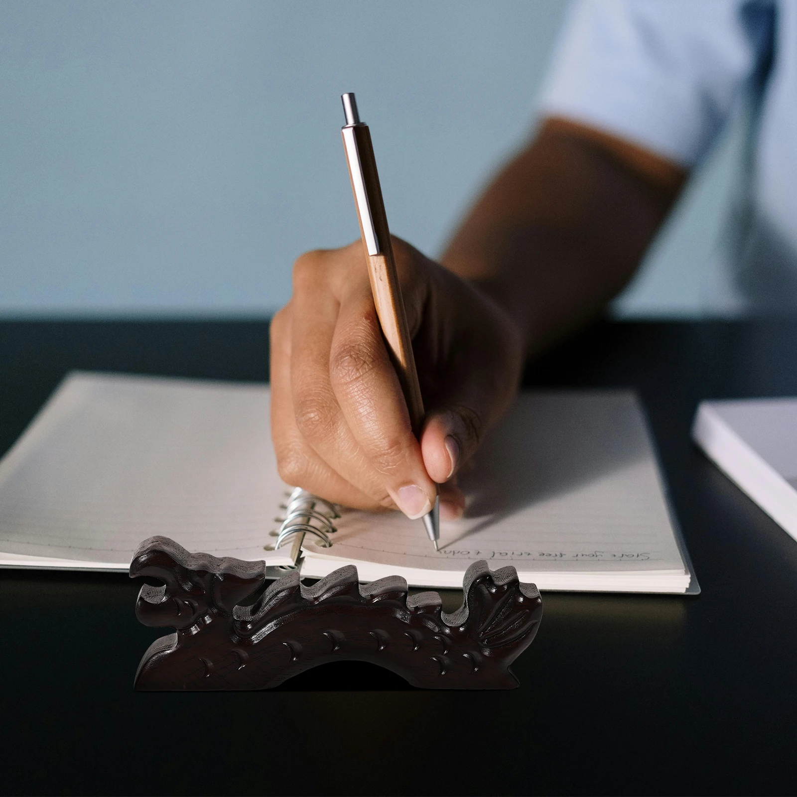 

Elegant Wooden Brush Pen Rest Chinese Calligraphy Holder Practical Desktop Organizer Calligraphy Brush Pen Holder