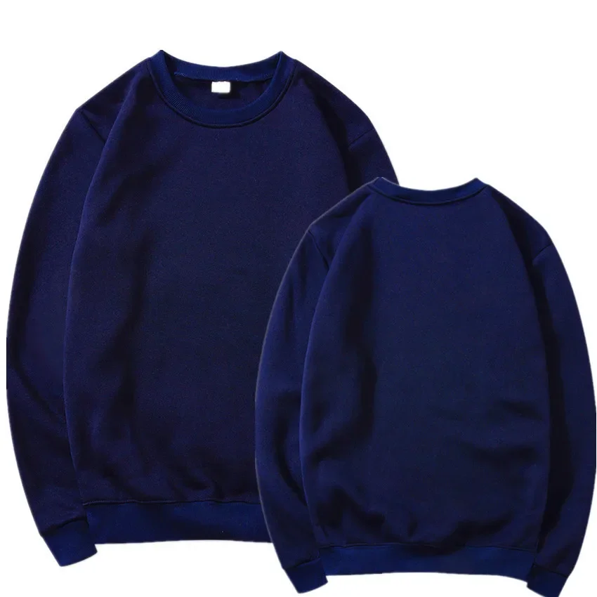 Einfache Rundhals-Sweatshirts für Herren und Damen, Frühling und Herbst, warme, bequeme, mit Fleece gefütterte Pullover-Oberteile, sportliche, lässige, locker sitzende Pullover – Detail 9