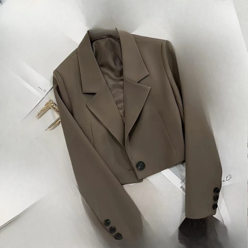 

Small Short Black Blazer Women's Spring and Autumn New British Style High-end Temperament Suit Trendy Comfortable Loose
