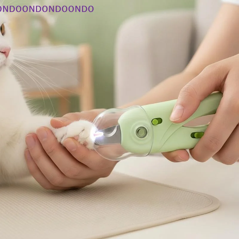 Pet Nail Clippers With LED Light Anti Splash Cover Nail File For Grooming Cats Dogs At Home