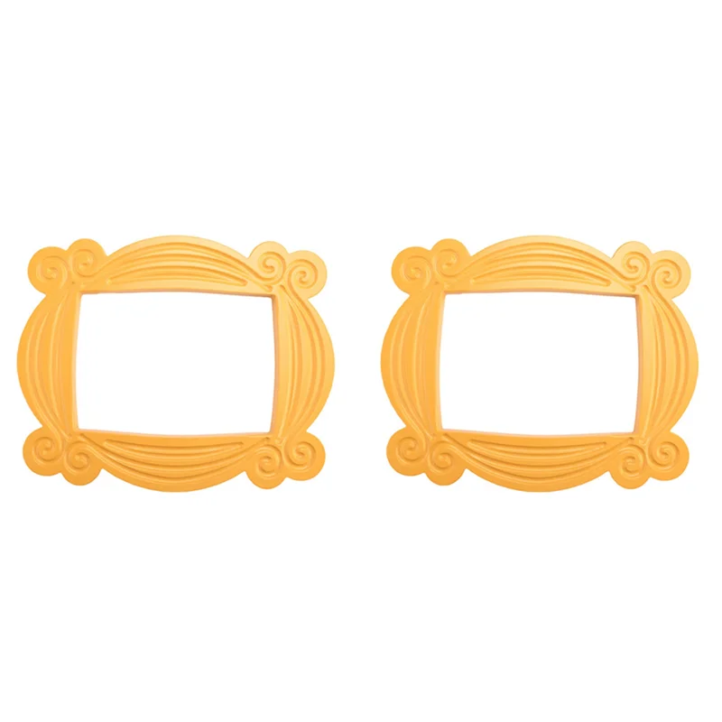 ABLJ 2X Handgemaakte Monica Deurkozijn Hout Geel Fotolijsten Collectible Home Decor Collectie Cosplay Gift