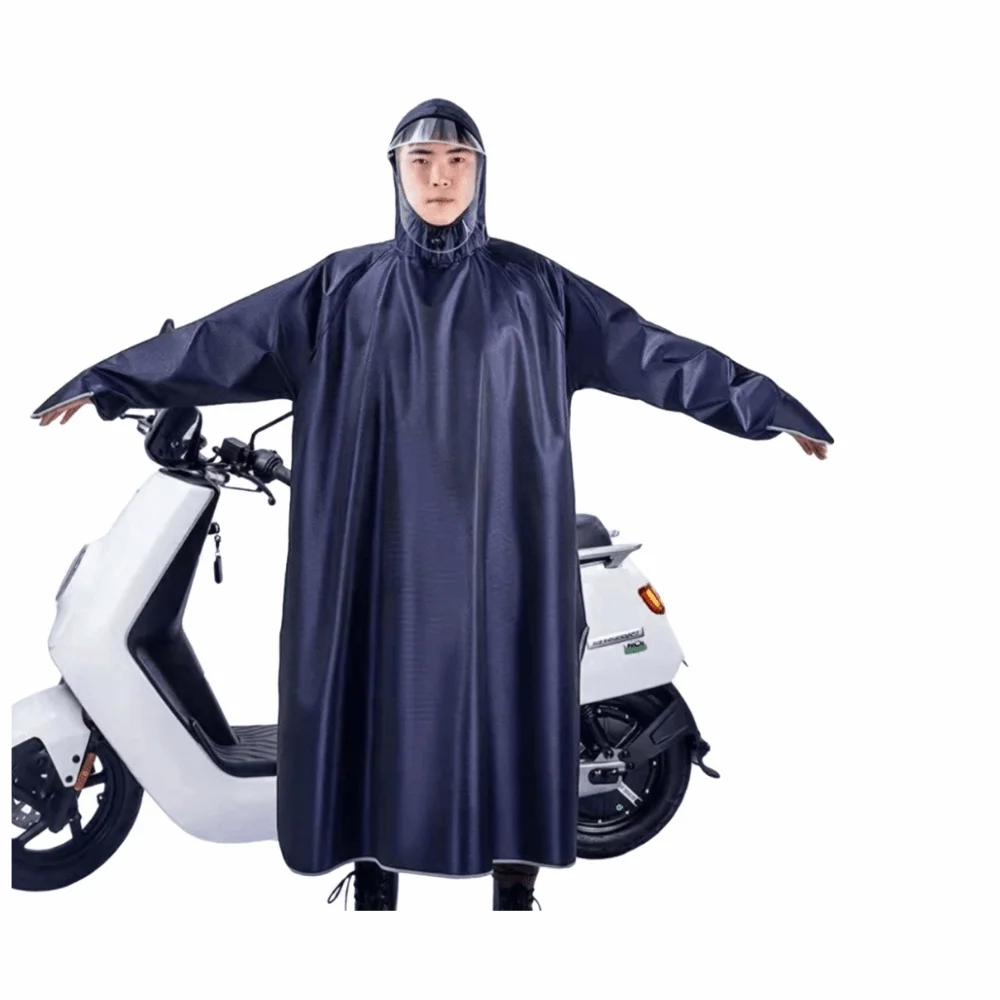 One-Piece Waterproof Rain Poncho Full Body Coverage Hooded Electric Bike Raincoat Windproof Sleeve Design Raincoat Cycling 4