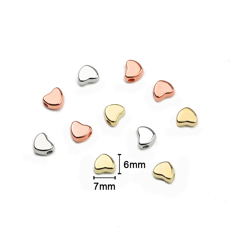 100~400pcs/Lot 6mm Love Heart Shape CCB Bead Gold Plated Loose Beads Spacer For Jewelry Making Accessories DIY Necklace Bracelet