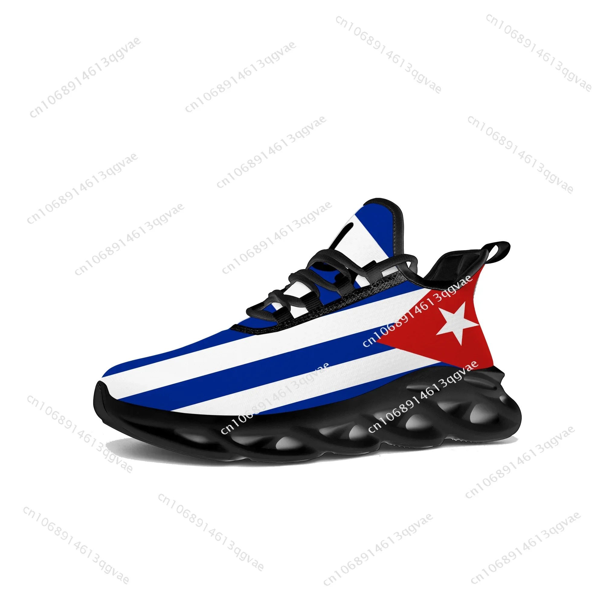 Buty sportowe z kubanią flagą buty męskie damskie Cuba Pop sportowe do biegania wysokiej jakości sneakersy sznurowane siateczkowe obuwie szyte na miarę czarne buty