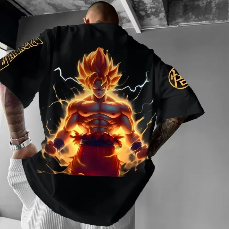 الرجال لعبة دراغون بول جوكو انمي ياباني تي شيرت رجالي الدم الساخن الكلاسيكية صورة القطن موضة شارع العليا للجنسين Harajuku Y2K