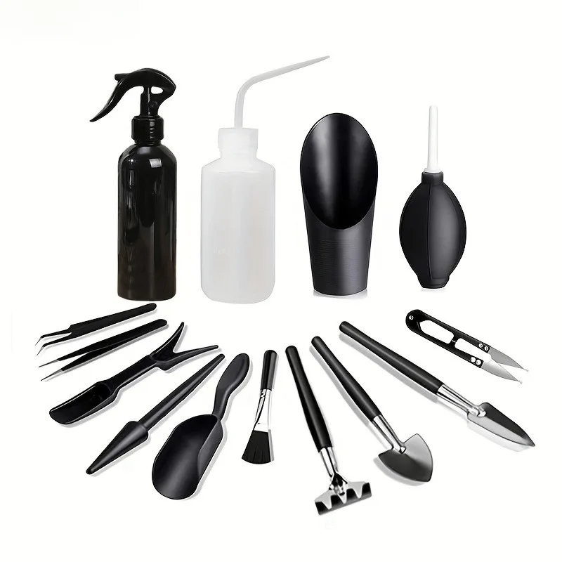 Premium Succulent & Bonsai Care Kit - Complete Garden Tool Set for Indoor Plants Cacti & Fairy Gardens - Durable Wooden Handles