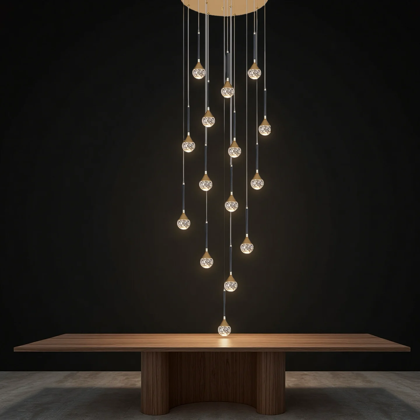 

2025 New Nordic Crystal Pendant Lamp Dining Room Chandelier Indoor Lighting Hanging Light for Living Room Home Decor