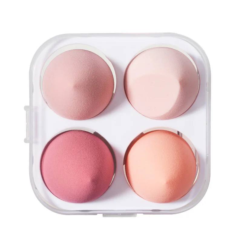 4 Teile/schachtel Weichen Schwamm Schönheit Kosmetische Eier Concealer Foundation Trocken Nass Verwenden Make-Up Werkzeuge Rosa Lila Kosmetik Puffs Applikator