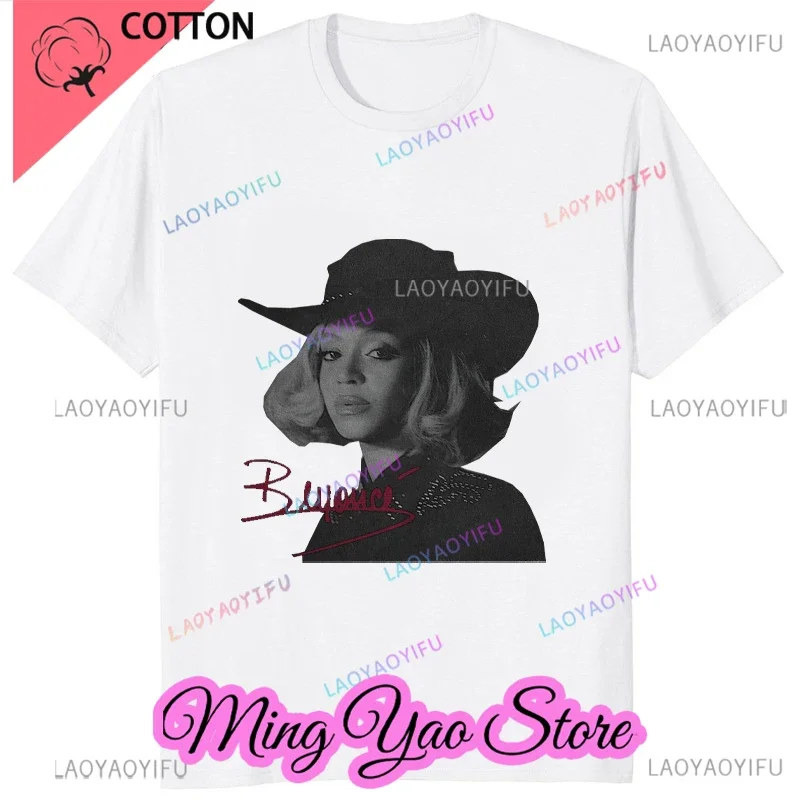 Men Women Beyonce ROCK Cowboy Carter Act II Album T Shirt Cotton Clothes Hipster Short Sleeve Round Neck Plus Size T-Shirts