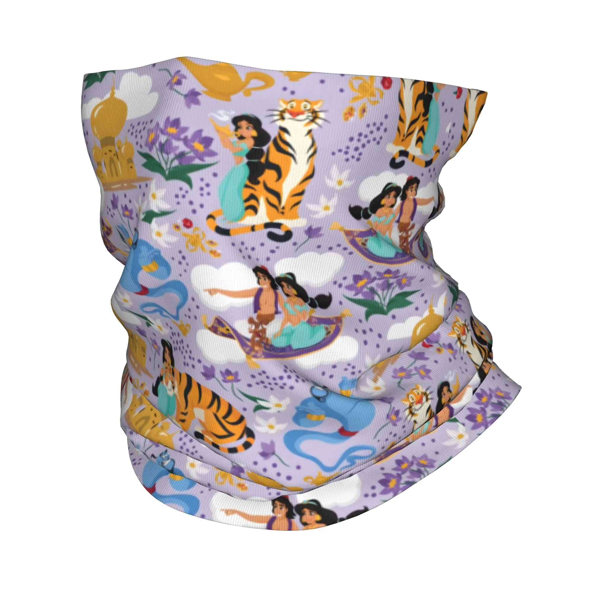 Diadema de invierno y calentador de cuello con diseño de la película Aladdin, unisex, para senderismo y running, bufanda tubular, bandana con diseño de personaje animado y pasamontañas.