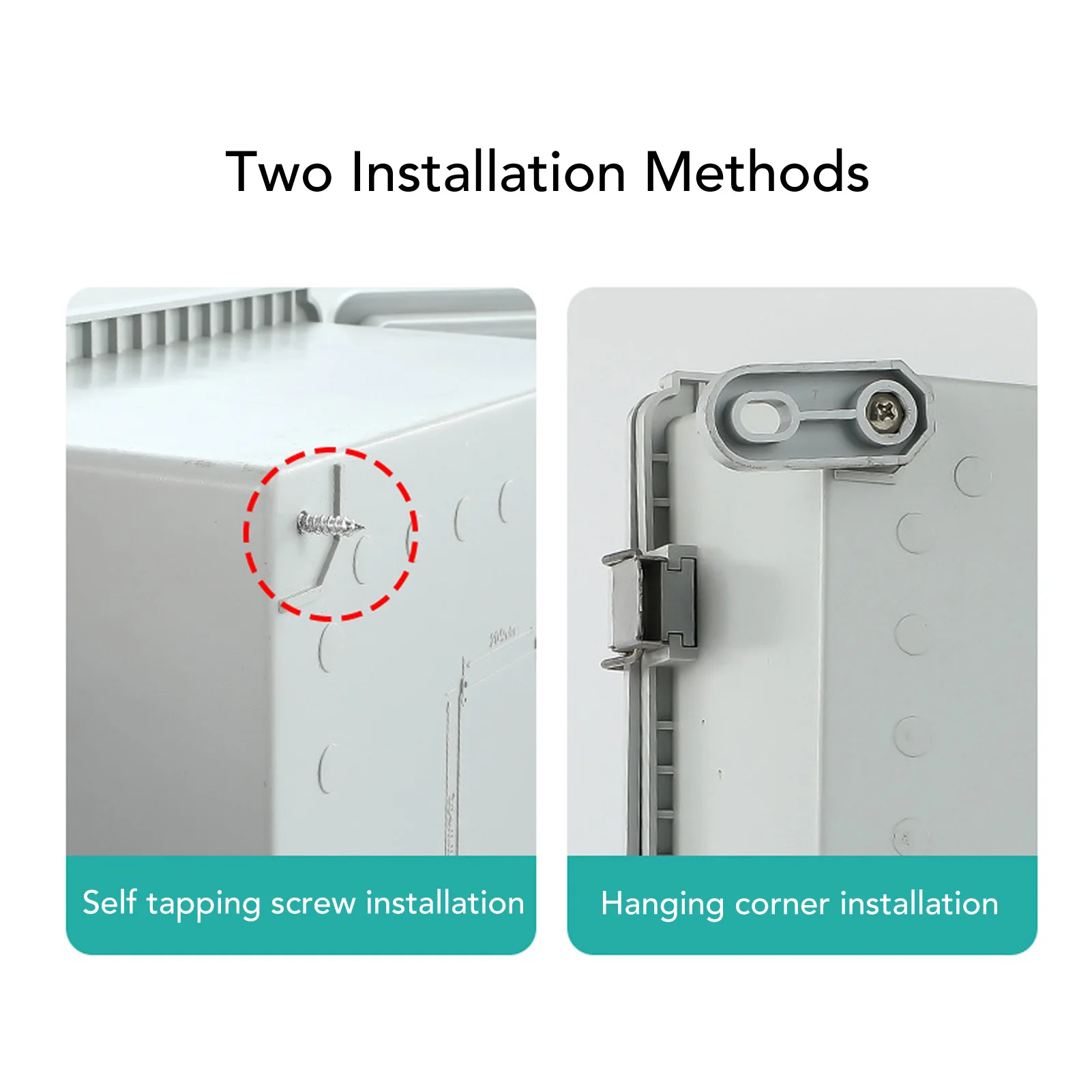 IP67 Waterproof Junction Box ABS Plastic Electric Enclosure Resistance Grid Mounting Plate with Brackets for Electronic Devices