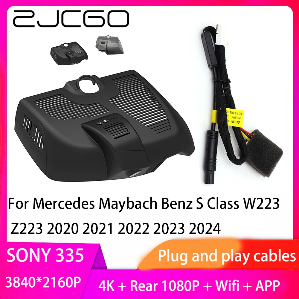 ZJCGO Plug and Play DVR Dash Cam UHD 4K 2160P Video Recorder for Mercedes Maybach Benz S Class W223 Z223 2020-2023