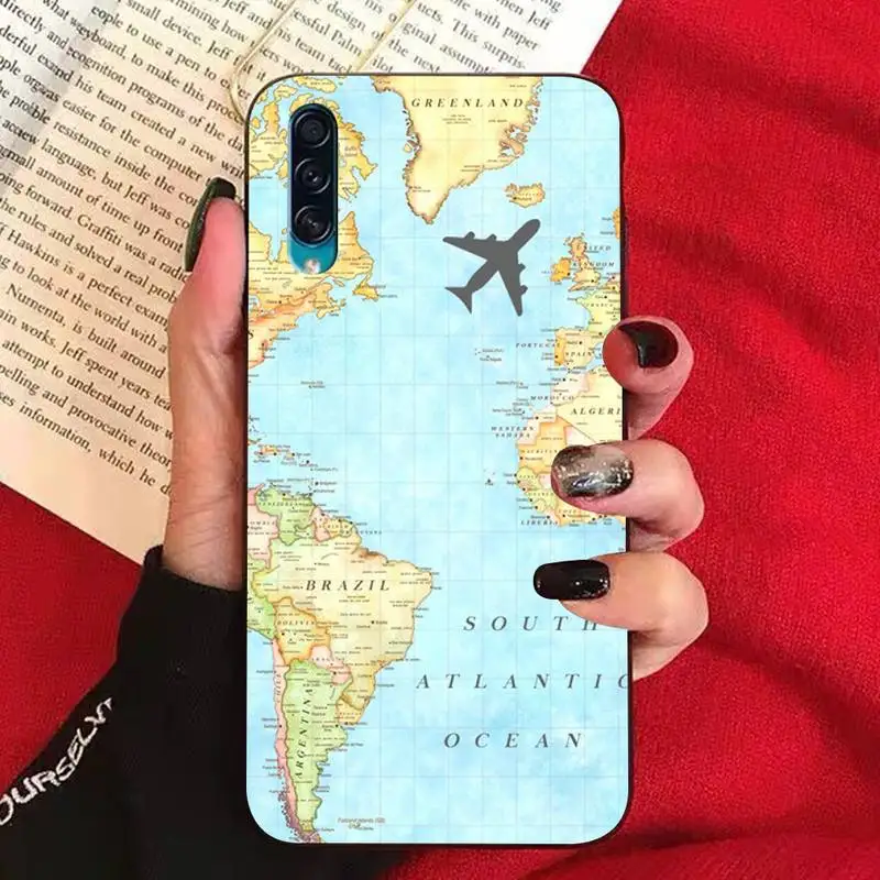 World Map Phone Case for Samsung A51 01 50 71 21S 70 31 40 30 10 20 S E 11 91 A7 A8 2018