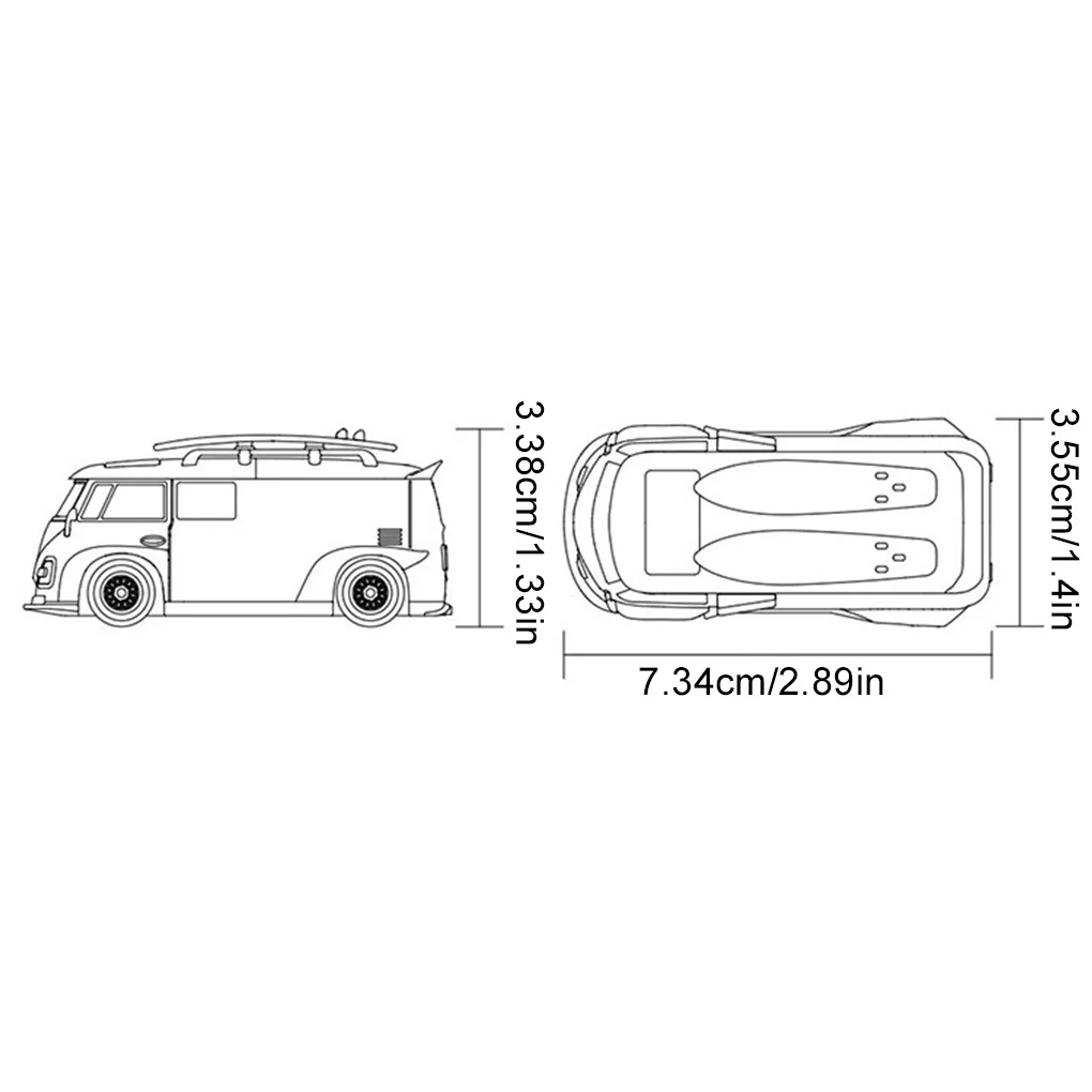 1/64 Mini RC Car Simulated LDARC V64 Electric RC Car Model RTR 2.4G Desktop Mini Bus Vehicle Van Adults Children's Toy Gift