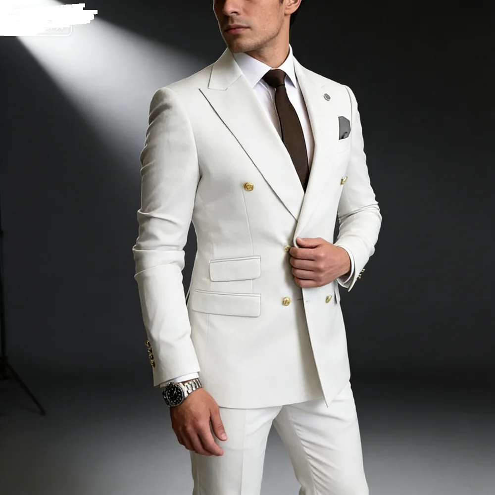

Men's Solid Color Slim Fit 2-Piece Wedding Tuxedo Formal Smoking Suit for Graduation Party Best Men's Groomsmen Attire