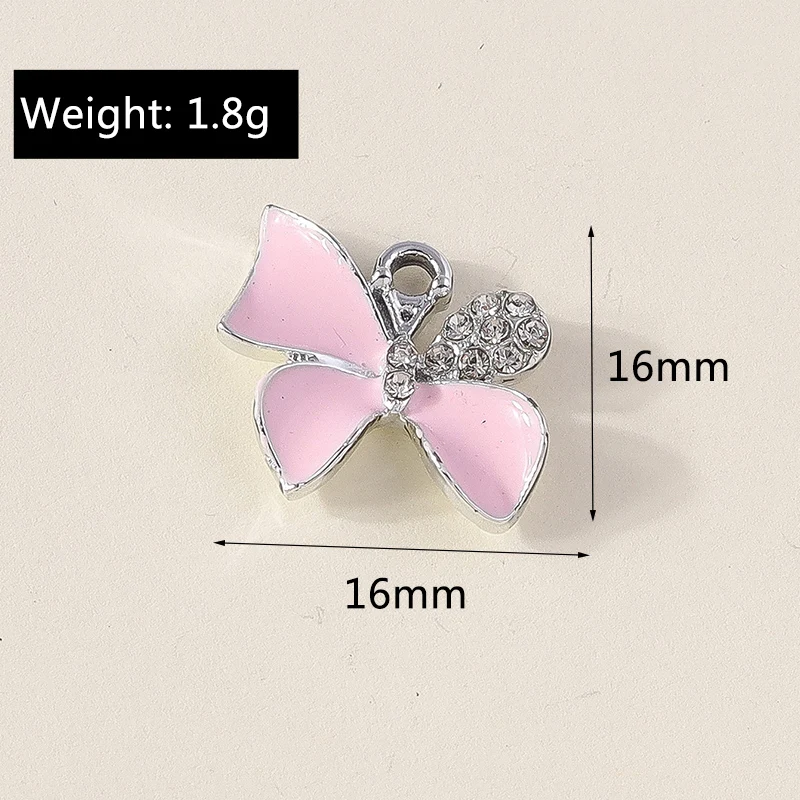 Leslie 10pcs Luxury Crystal Butterfly Charms Pendants for Necklace Earring Bracelet Handmade Diy Jewelry Making Accessories