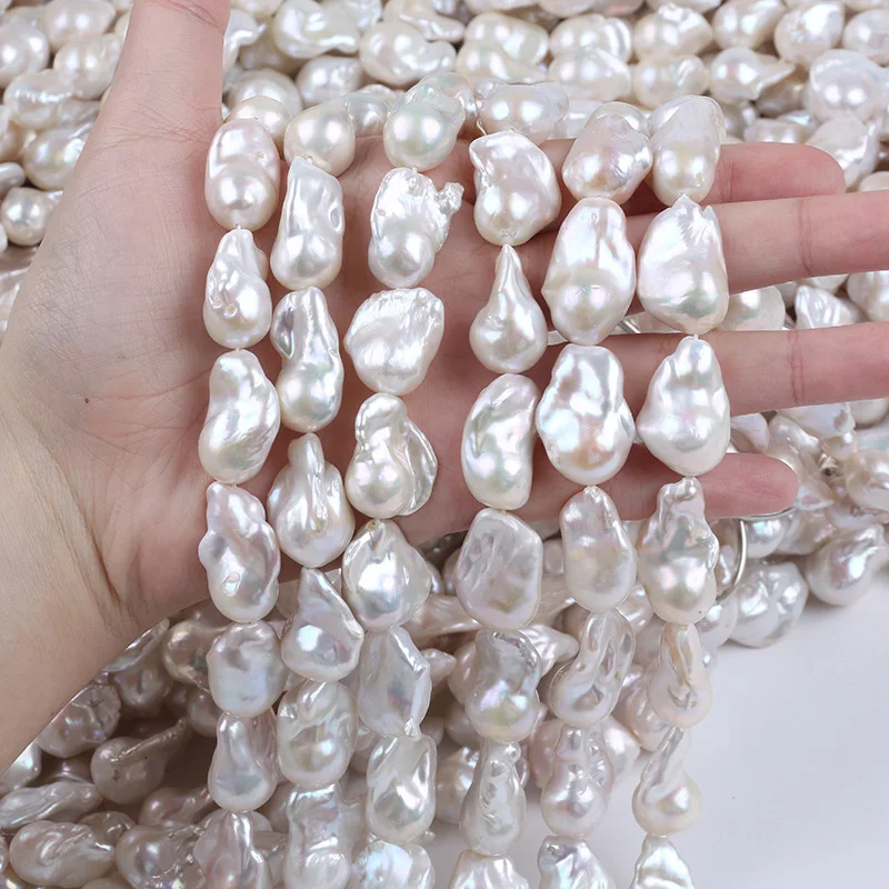 15-20mm big ball white baroque pearl strand for jewelry making