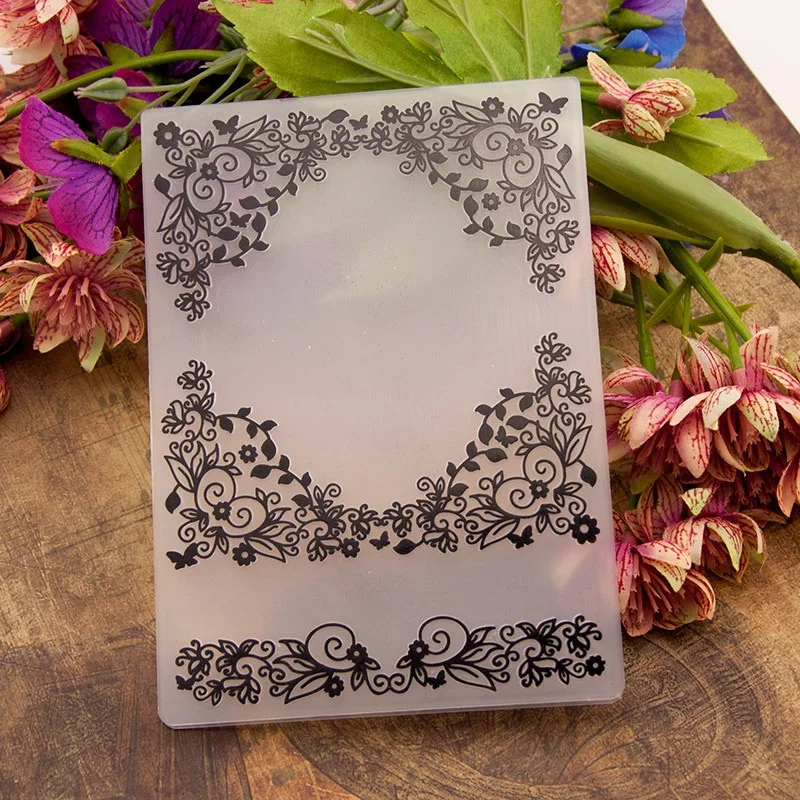 3D-Prägefolder für DIY-Relief-Bastelarbeiten, Blumenmuster-Hintergrund, Grußkarten, Scrapbooking, ohne Stempel, Metall-Stanzform