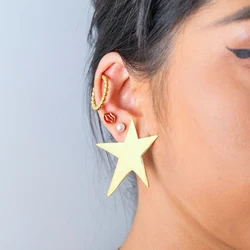 May@RZ Stylish Charms Stainless Steel Earring Set 14k Gold Plated Fashion Jewelry Set Men And Women's Classy Earring Set