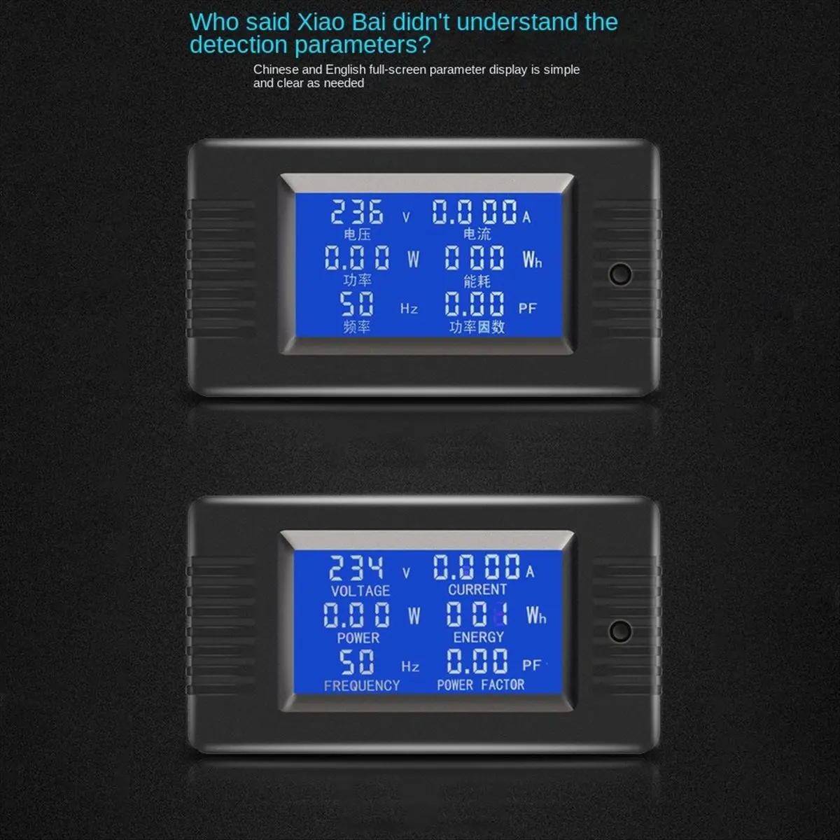 Digital Power Meter 32A 100A 22000W AC Voltage Current Watt Energy KWh Monitor LCD Display Overload Alarm with Split CT
