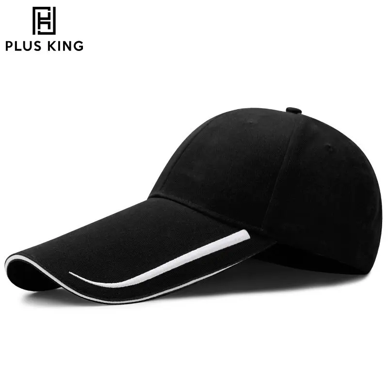 

14cm Long Visor Big Size Hat Men Baseball Cap 55-59cm 60-64cm 2023 New Snapback Women Adult Cotton Plus Size