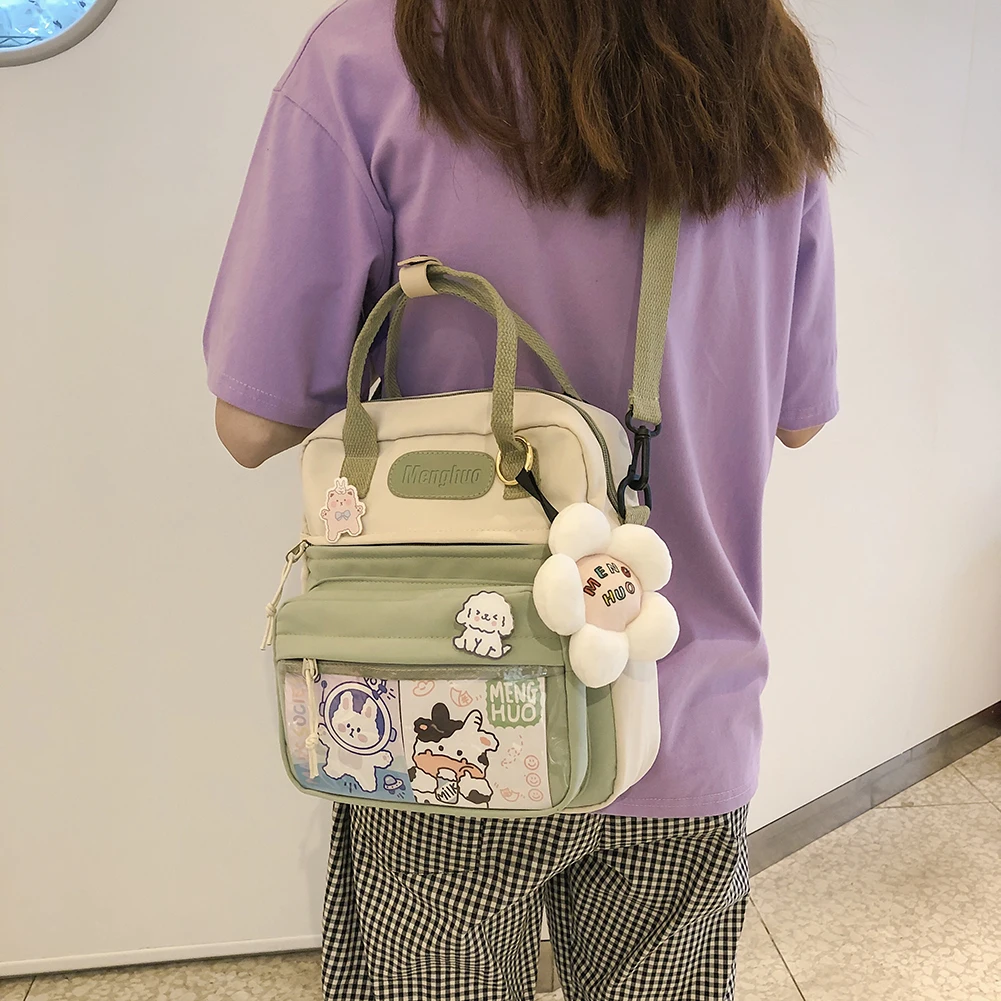

Casual Fashion Kawaii Rucksack with Kawaii Pins And Accessories 10.23x9.44x3.54in with Zipper for Travel Shopping Student School