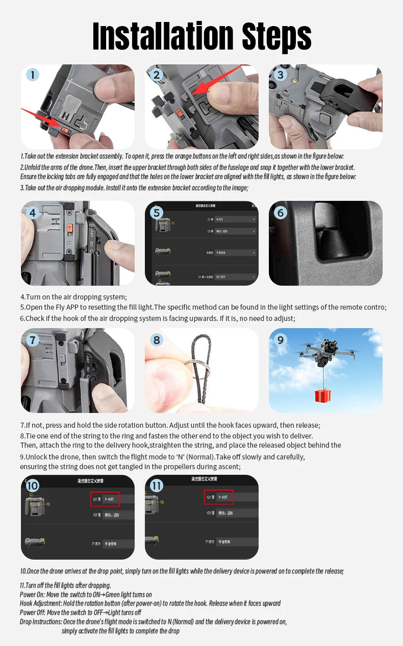 STARTRC Drohnen-Abwurfsystem für DJI Mini 5 Pro Nutzlast/Lieferung/Transport Abwurfvorrichtung für DJI Mini 5Pro Zubehör – Detail 11