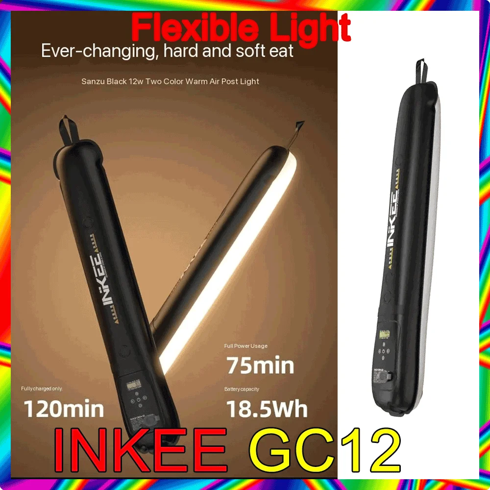 INKEE GC12 Flexible Light 2700K-6500K Professional Photography Soft Light Portable Photography Lamp For Vlog Video Recording