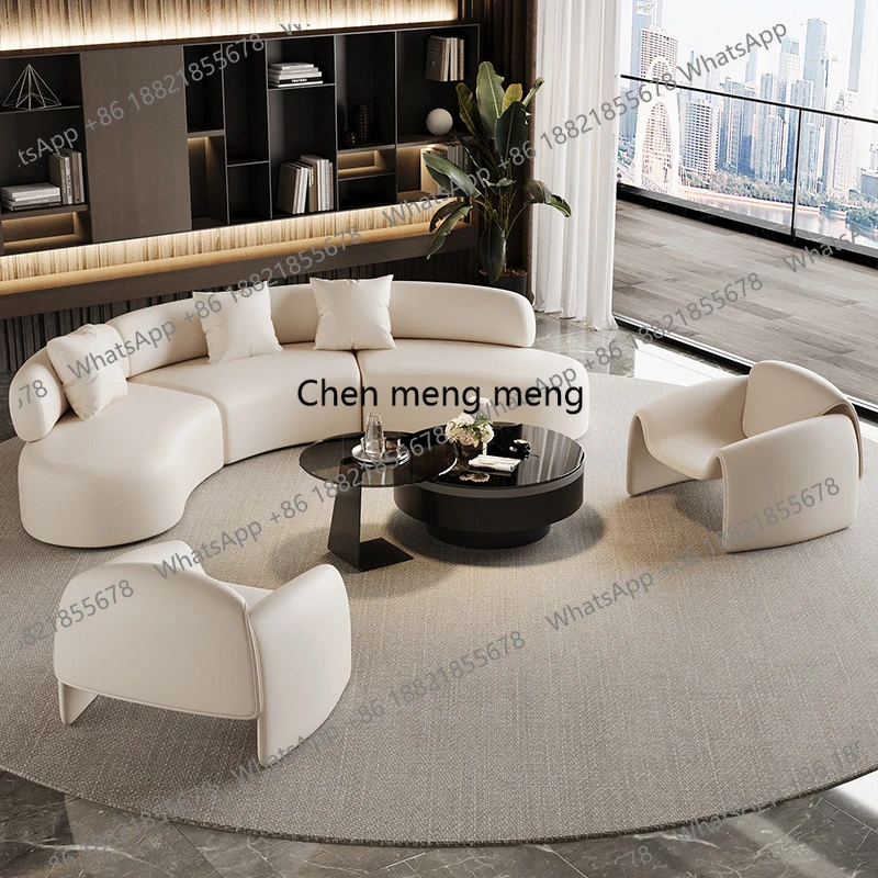 Nordic Semi-Circular Arc Sofa Beauty Salon Office Hotel Lobby Sales Office Rest Area Reception Sofa Office Furniture
