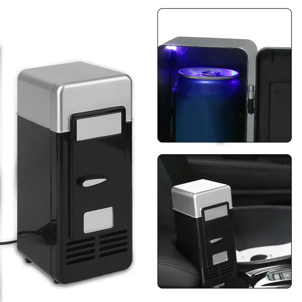 5V 10W Mini Car Refrigerator USB Multi-Function Home Travel Vehicular Fridge Dual-use Box Cooler Warmer Refrigerator For Car