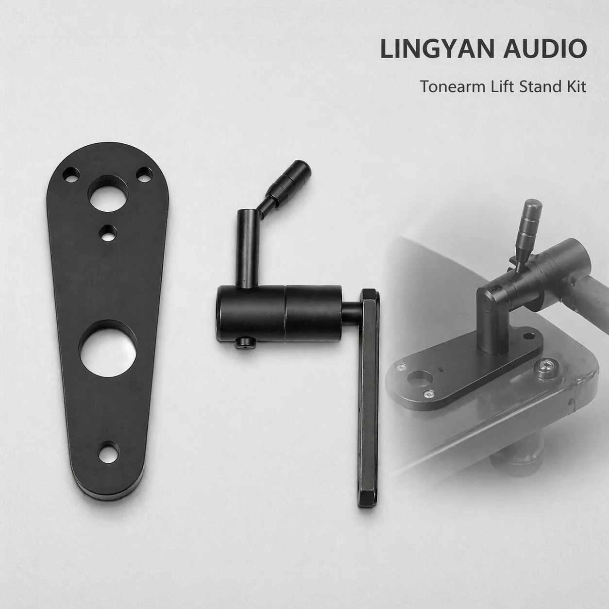 Kit de elevación de brazo de tocadiscos, elevador de brazo de tocadiscos de aluminio, accesorio de alta precisión para tocadiscos, compatible con brazos de 10 mm y 12 mm