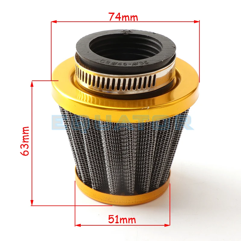 Universal 35mm 38mm 42mm 45mm 58mm Mushroom Head Motorcycle Carburetor Air Filter Cleaner Intake Pipe Modified Scooter