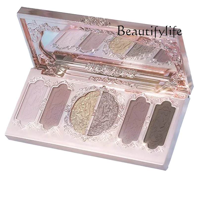 

Huazhi Premium Six-Color Eyeshadow Disc New Matte Fine Glitter Pearlescent Daily Light Makeup