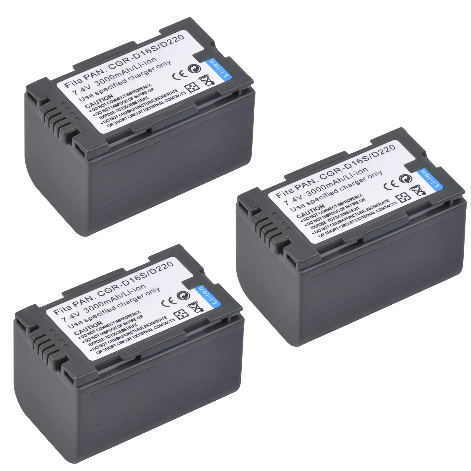 3000Mah CGR-D16S CGR-D220 Battery & Charger Voor Panasonic CGP-D320T1B CGR-D08A NV-MX300 MX350 MX500 GS11 GS15 Camcorder