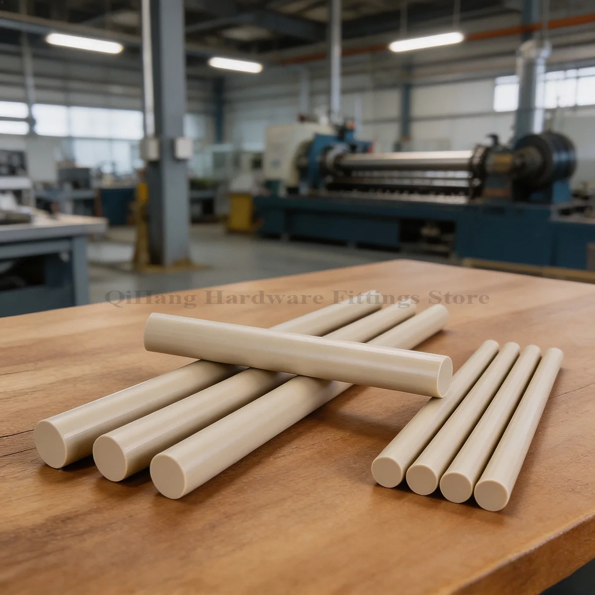 PEEK Round Rod 100-500mm Length, Dia 10-50mm High Performance Engineering Plastic Bar, CNC Machinable for Industrial Use